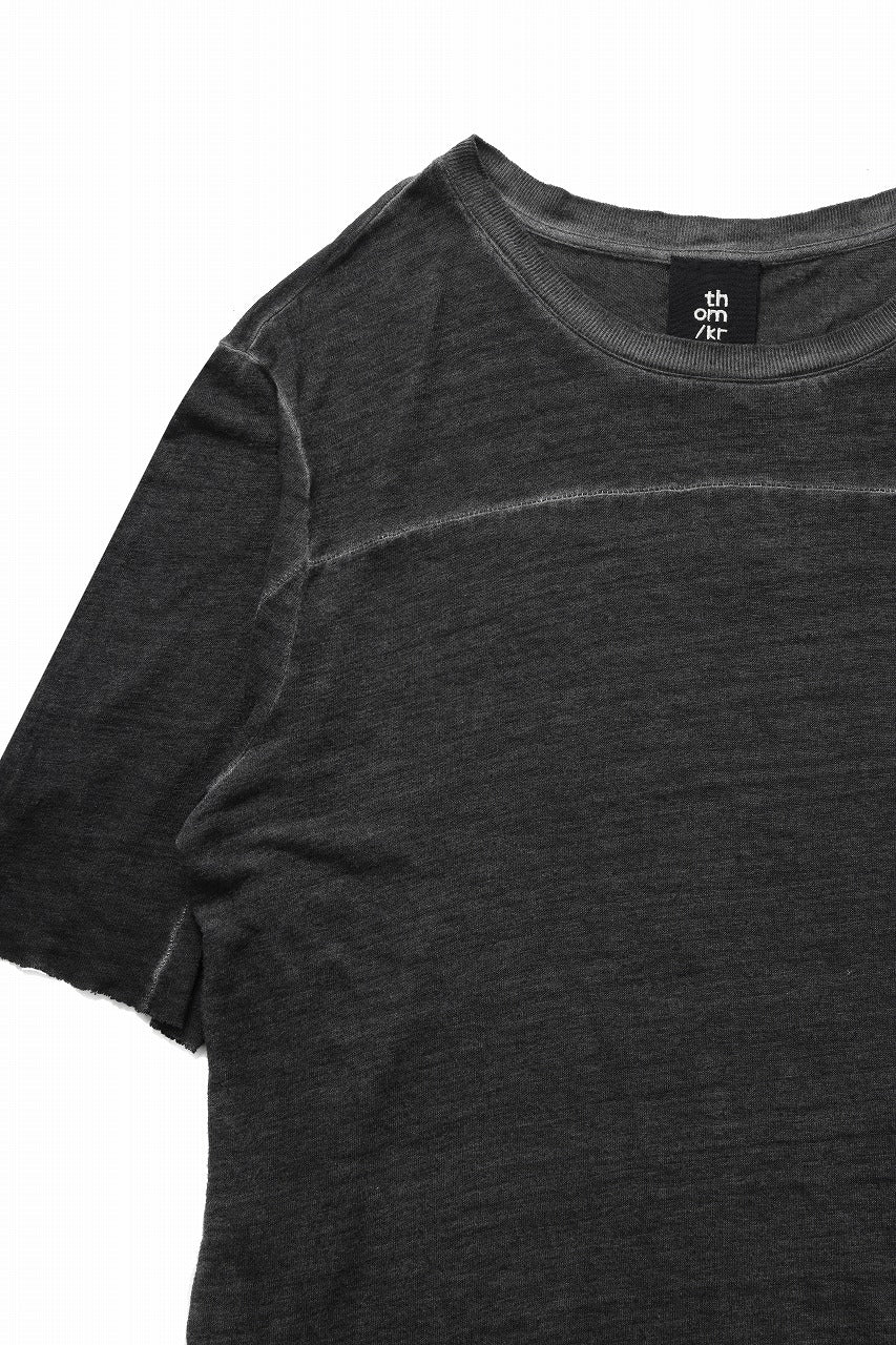 thom/krom SMOOTH FIT T-SHIRT / VISCOSE LINEN JERSEY (BLACK OIL) - Image 4