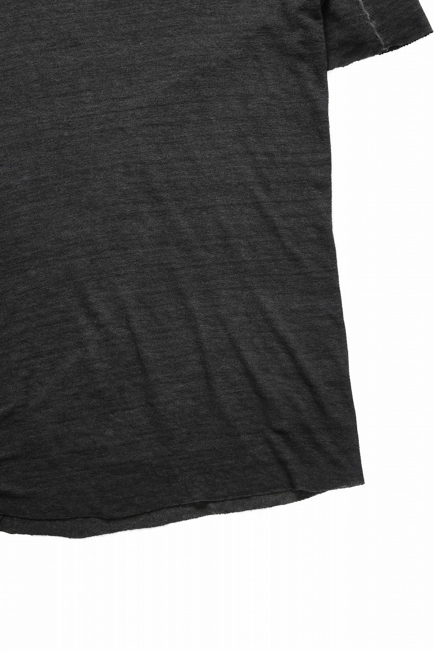 thom/krom SMOOTH FIT T-SHIRT / VISCOSE LINEN JERSEY (BLACK OIL) - Image 5