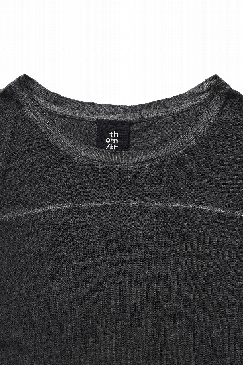 thom/krom SMOOTH FIT T-SHIRT / VISCOSE LINEN JERSEY (BLACK OIL) - Image 6