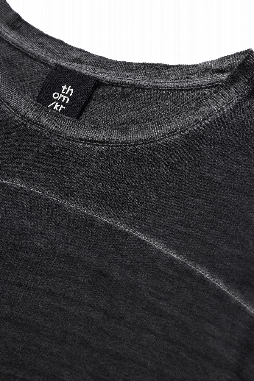 thom/krom SMOOTH FIT T-SHIRT / VISCOSE LINEN JERSEY (BLACK OIL) - Image 7