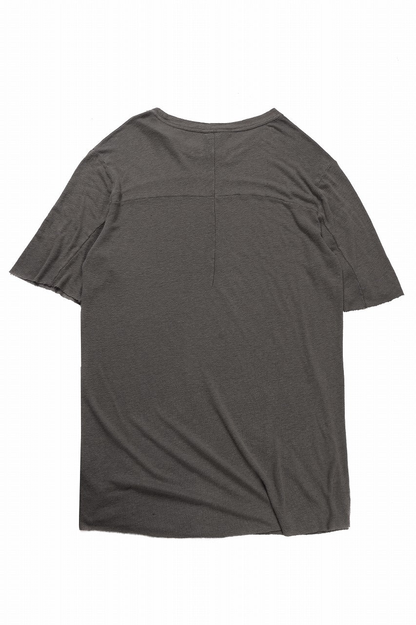 thom/krom SMOOTH FIT T-SHIRT / VISCOSE LINEN JERSEY (ROCK) - Image 3