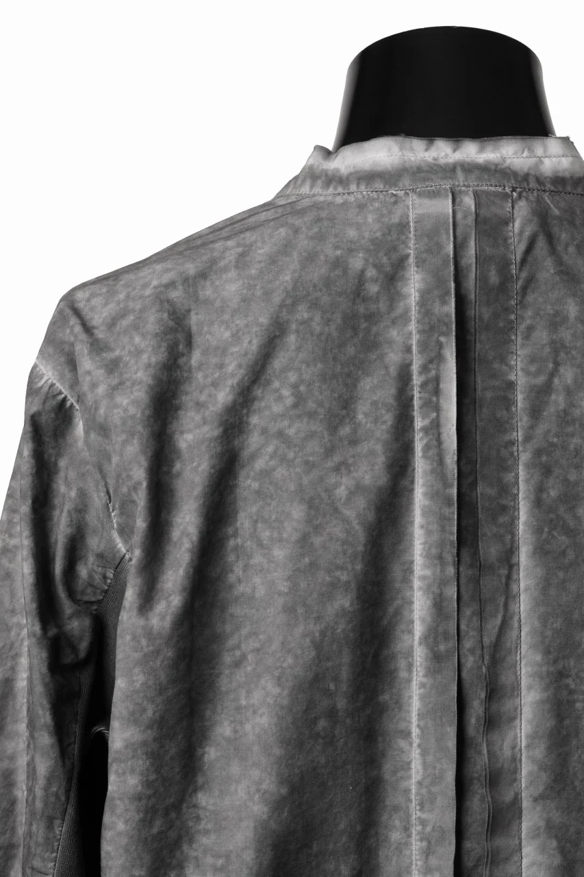 thom/krom STAND COLLAR SHIRT / DYED ORGANIC COTTON (VEGETAL BLACK) - Image 8