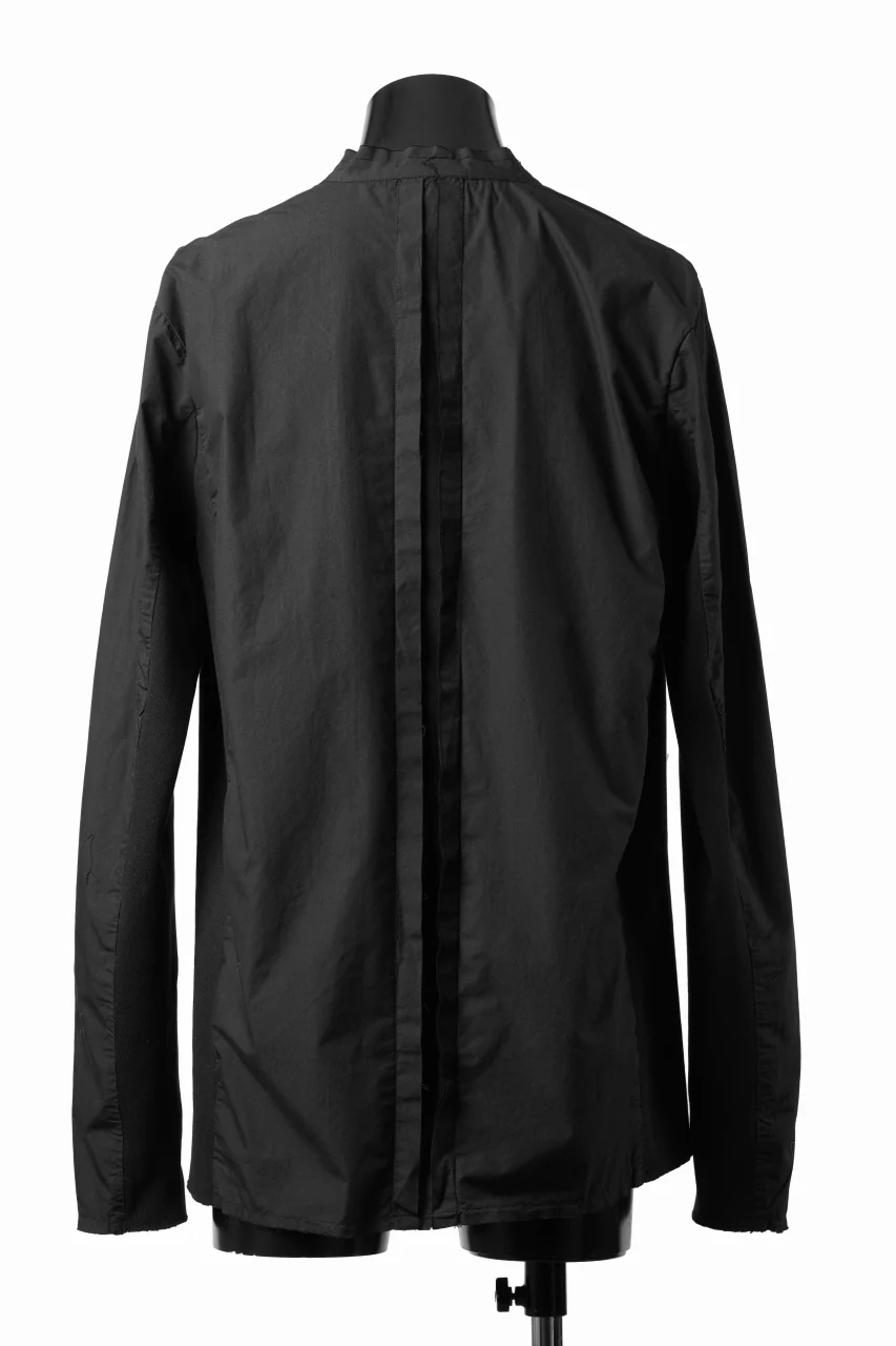 thom/krom STAND COLLAR SHIRT / ORGANIC COTTON (BLACK) - Image 10