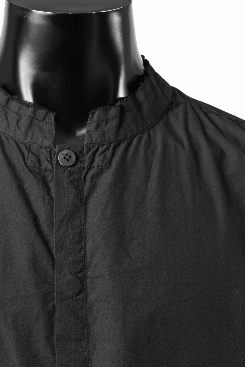 thom/krom STAND COLLAR SHIRT / ORGANIC COTTON (BLACK) - Image 5