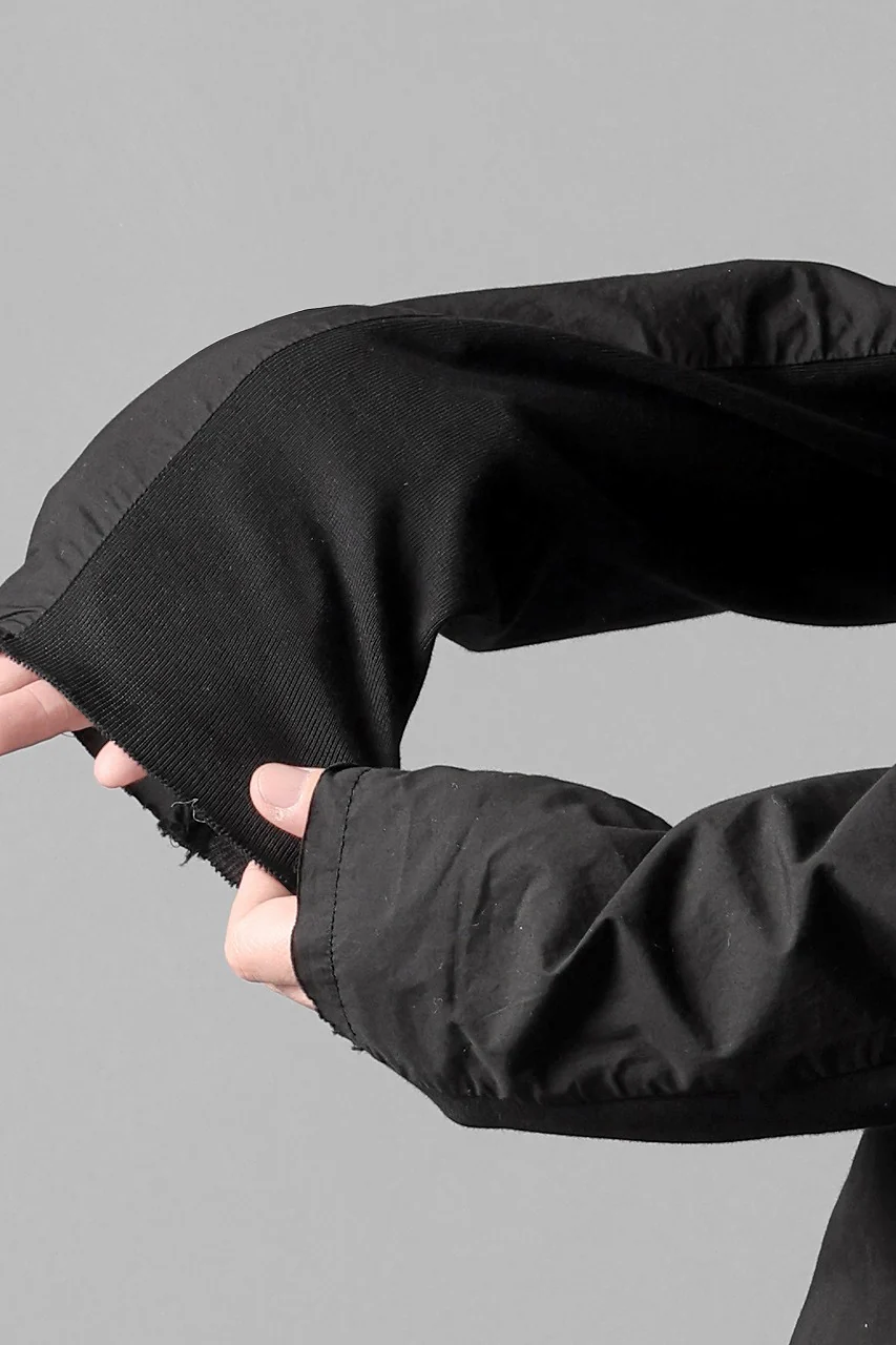 thom/krom STAND COLLAR SHIRT / ORGANIC COTTON (BLACK) - Image 6