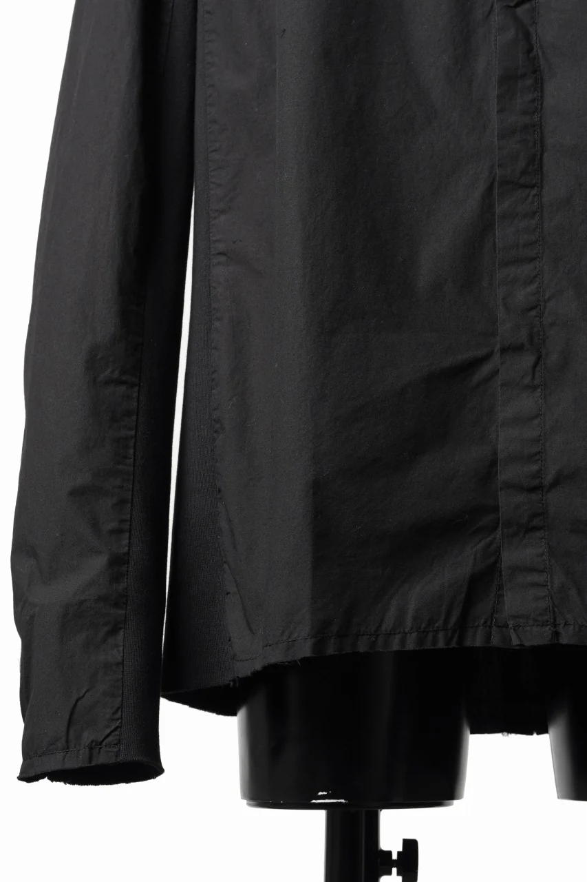 thom/krom STAND COLLAR SHIRT / ORGANIC COTTON (BLACK) - Image 7
