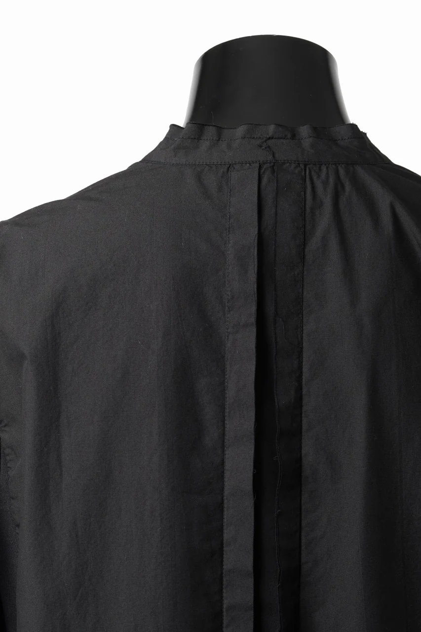 thom/krom STAND COLLAR SHIRT / ORGANIC COTTON (BLACK) - Image 9