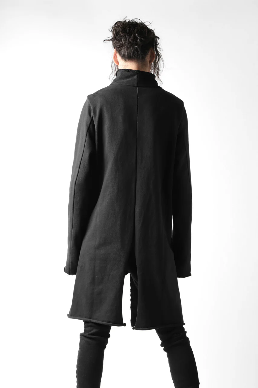 thomkrom STAND NECK ZIP COAT / HEAVY JERSEY (BLACK) - Image 3