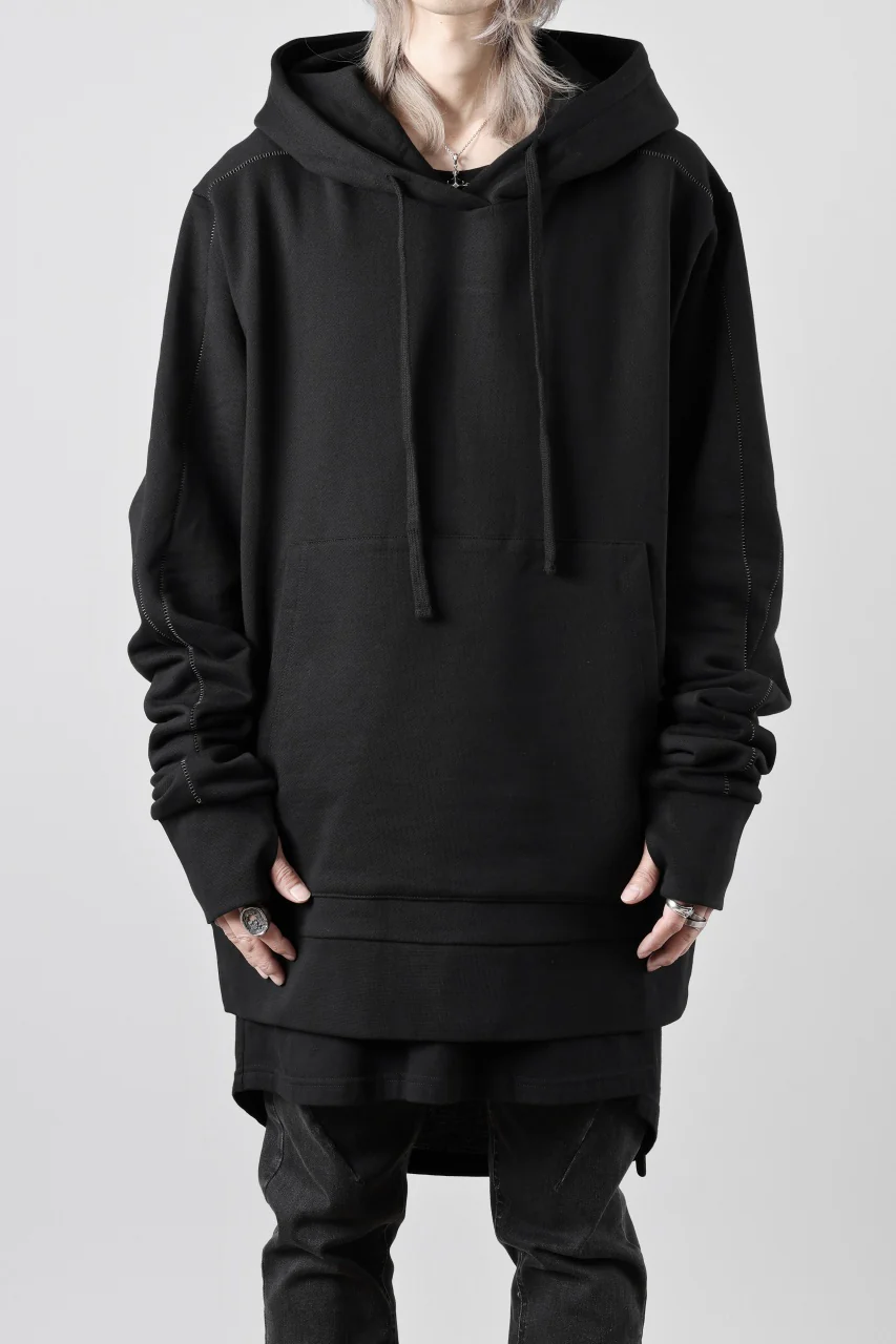 thom/krom SWEAT HOODIE PARKA / ORGANIC FRENCH TERRY (BLACK) - Image 2