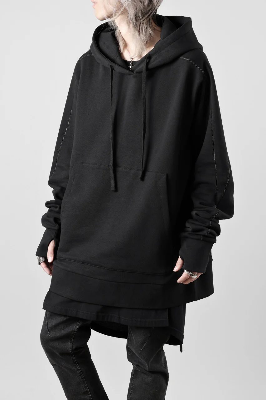 thom/krom SWEAT HOODIE PARKA / ORGANIC FRENCH TERRY (BLACK) - Image 5