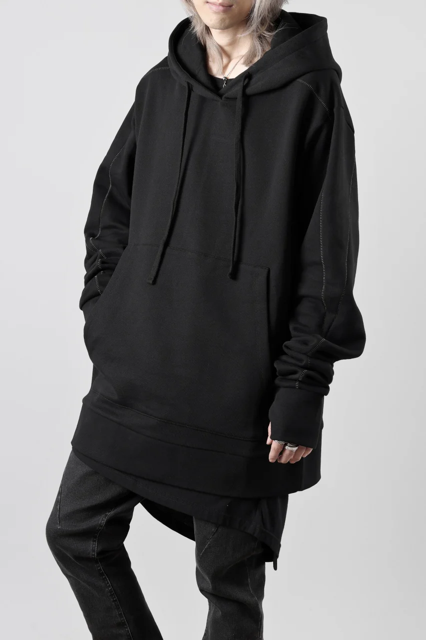 thom/krom SWEAT HOODIE PARKA / ORGANIC FRENCH TERRY (BLACK) - Image 6