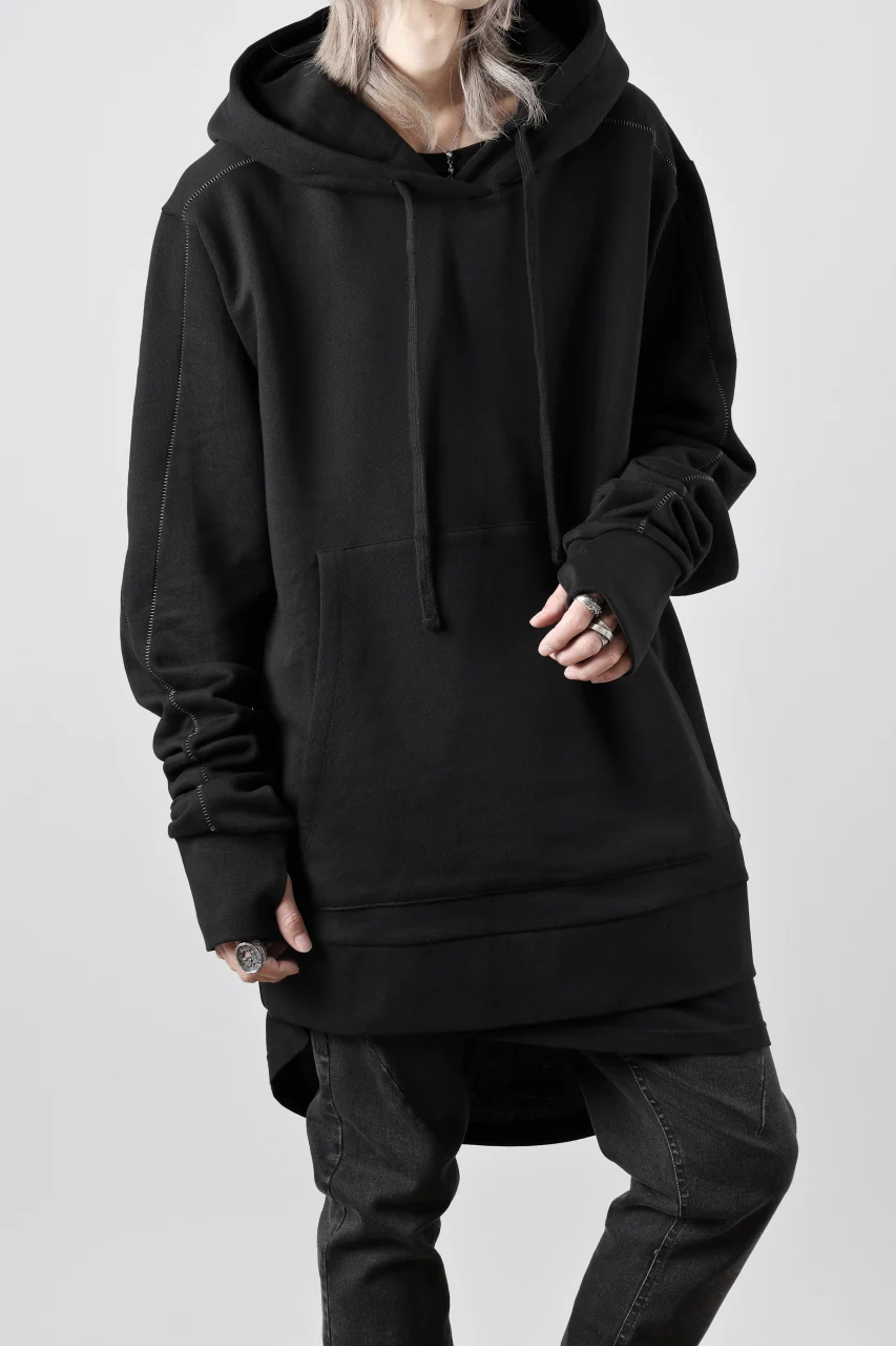 thom/krom SWEAT HOODIE PARKA / ORGANIC FRENCH TERRY (BLACK) - Image 8