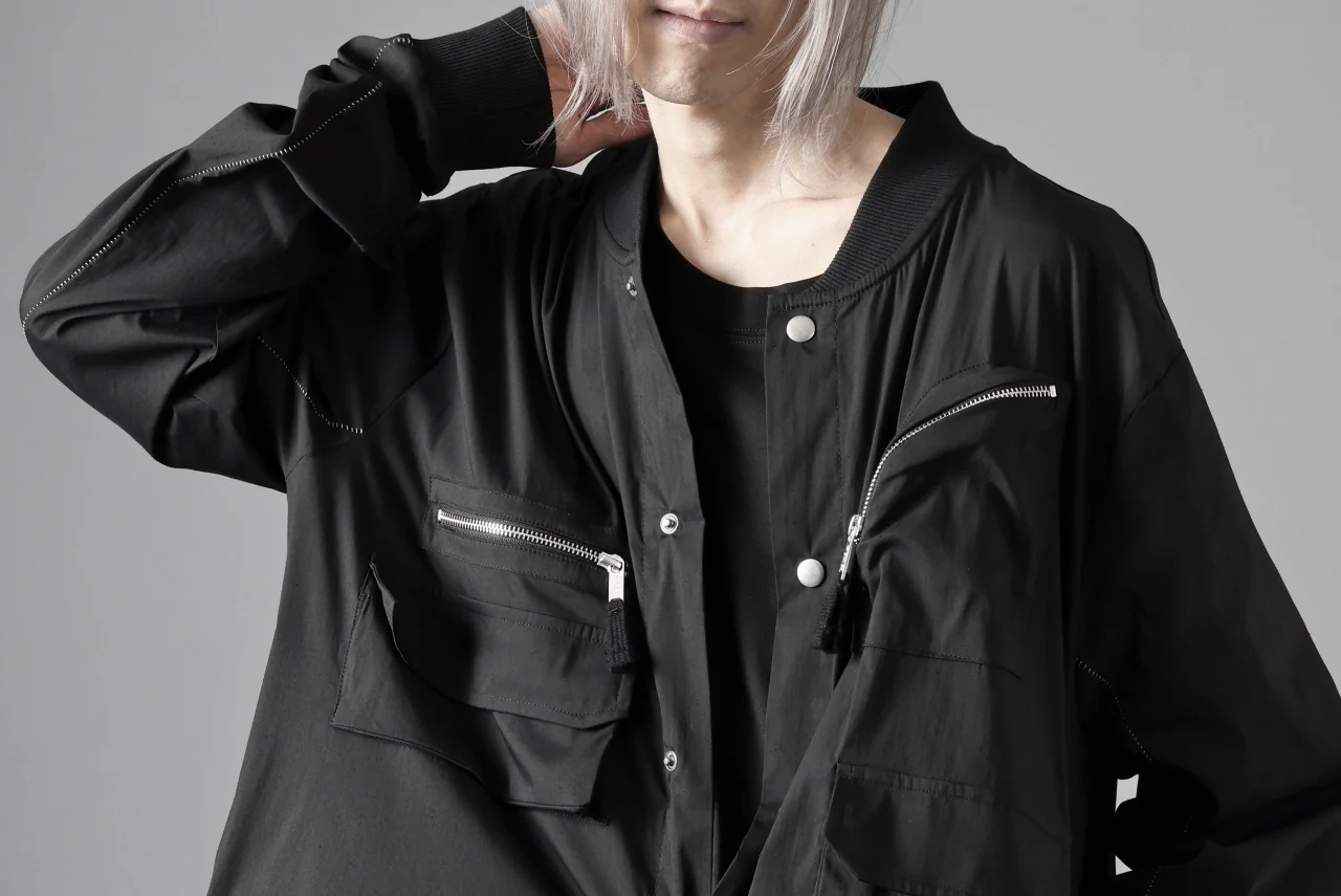 thom/krom WORK POCKET JACKET / ELASTIC COTTON & POLYAMIDE (BLACK) - Image 26