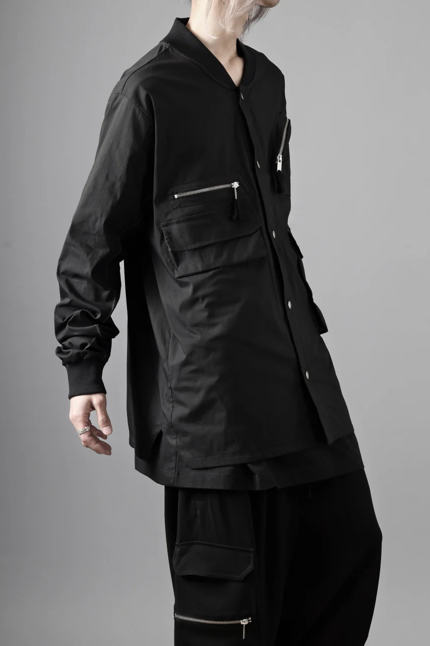 thom/krom WORK POCKET JACKET / ELASTIC COTTON & POLYAMIDE (BLACK) - Image 4