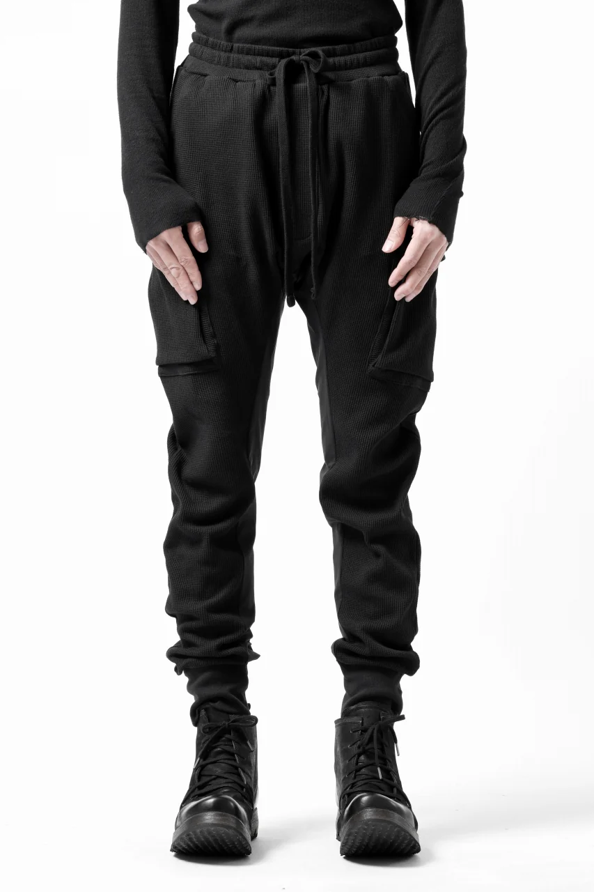 thom/krom WORKED EASY JOGGER PANTS / WAFFLE JERSEY (BLACK)