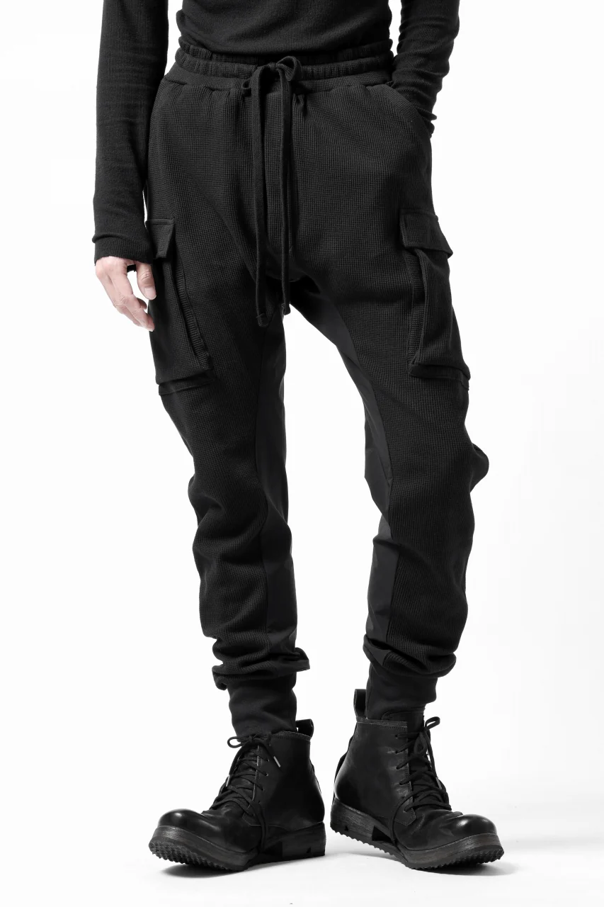 thom/krom WORKED EASY JOGGER PANTS / WAFFLE JERSEY (BLACK) - Image 2