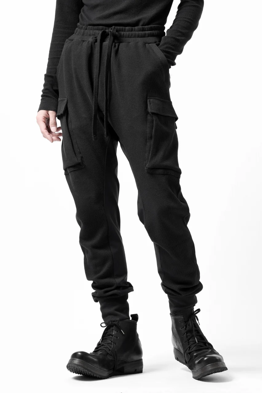 thom/krom WORKED EASY JOGGER PANTS / WAFFLE JERSEY (BLACK) - Image 3