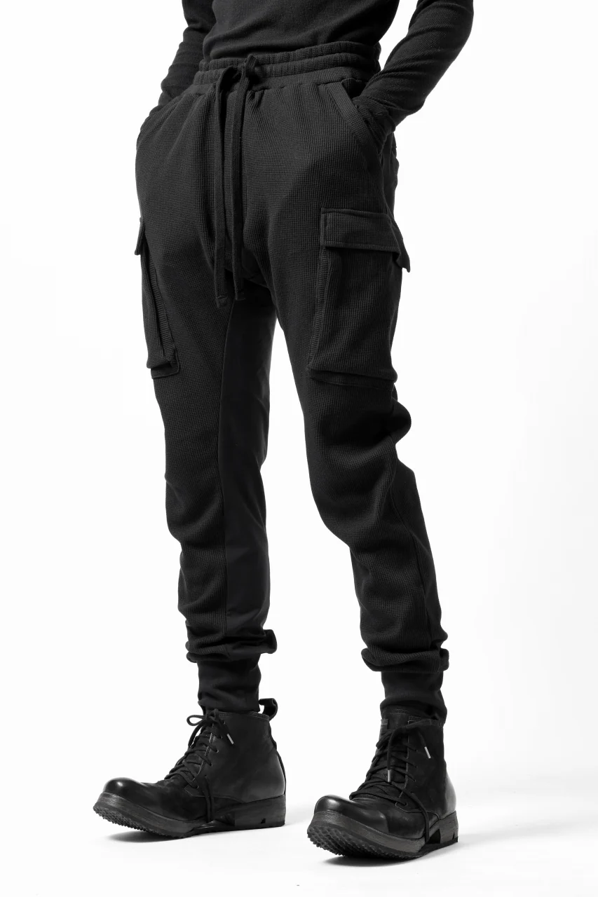 thom/krom WORKED EASY JOGGER PANTS / WAFFLE JERSEY (BLACK) - Image 4