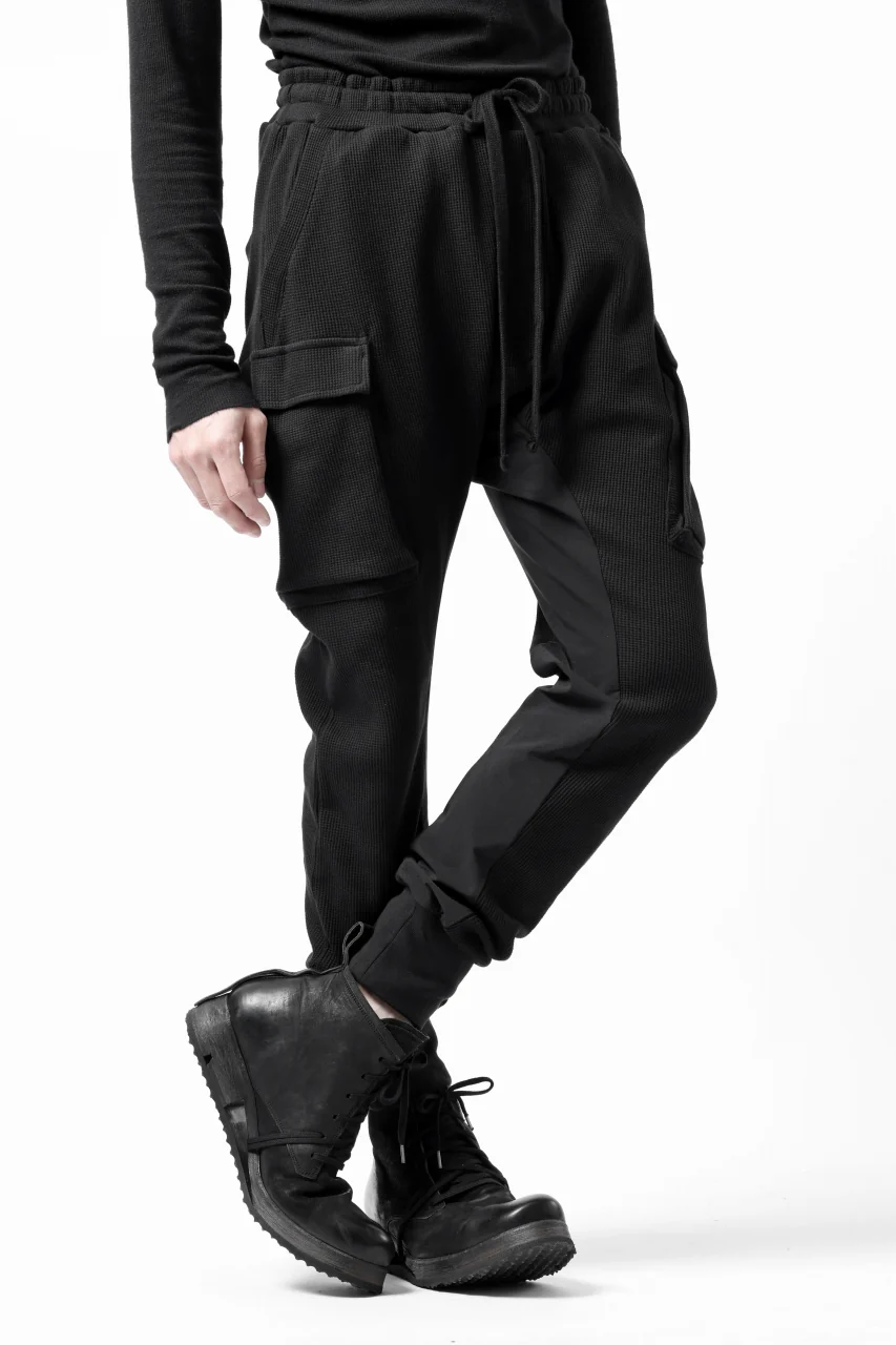 thom/krom WORKED EASY JOGGER PANTS / WAFFLE JERSEY (BLACK) - Image 8