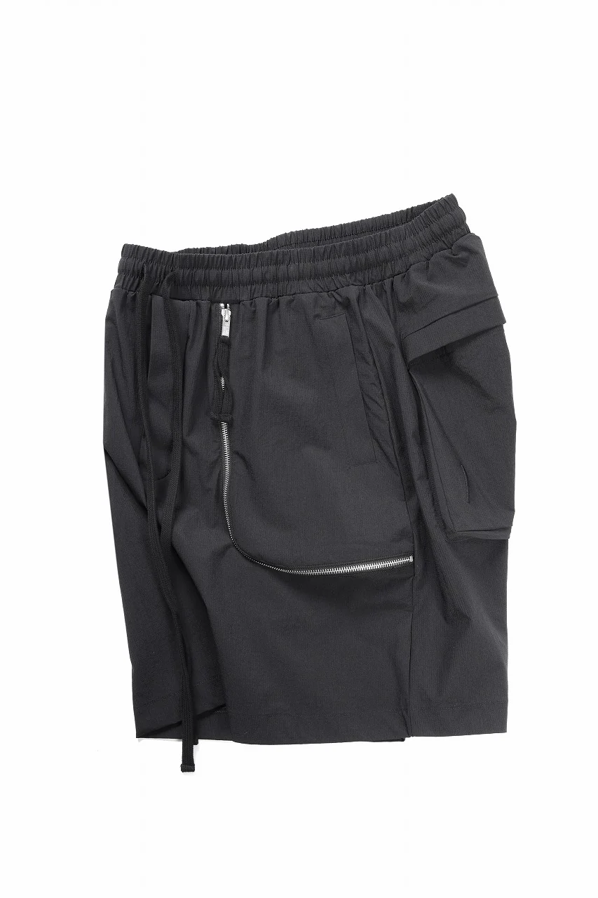 thom/krom ZIP DETAIL SHORTS / RIPSTOP STRETCH NYLON (BLACK) - Image 3