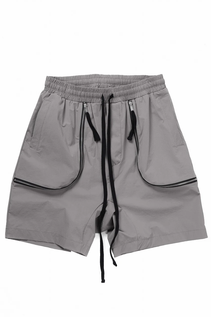 thom/krom ZIP DETAIL SHORTS / RIPSTOP STRETCH NYLON (ROCK) - Image 2