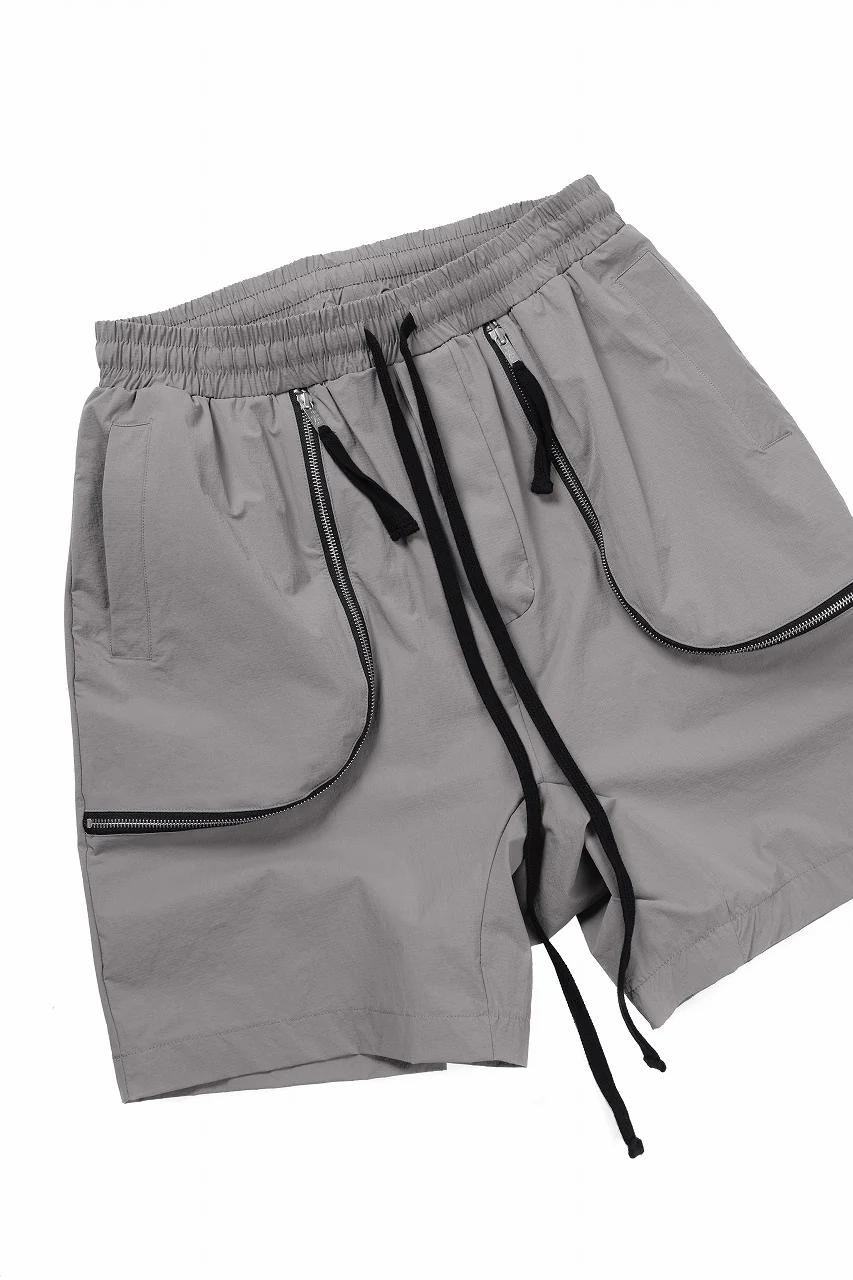 thom/krom ZIP DETAIL SHORTS / RIPSTOP STRETCH NYLON (ROCK) - Image 8