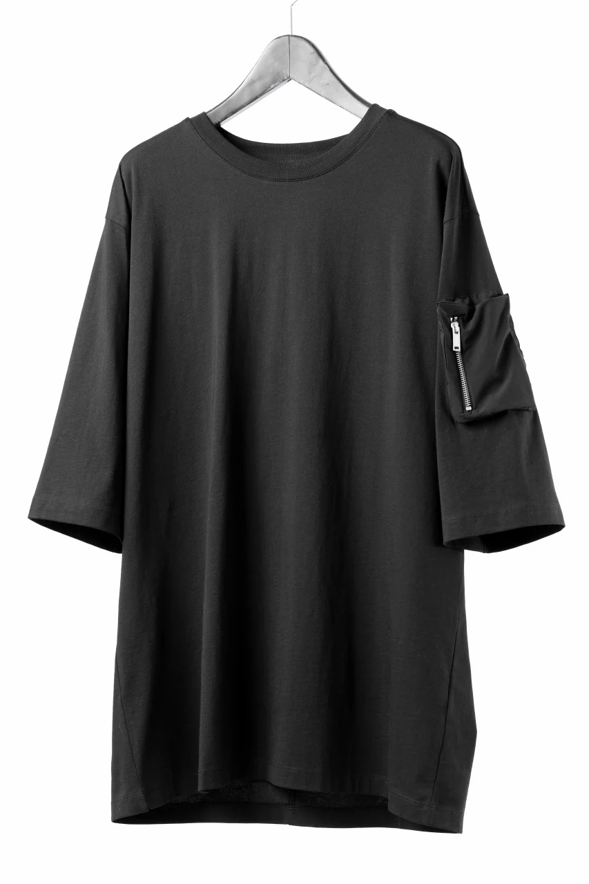 thom/krom ZIP POCKET SHORT SLEEVE TEE / COTTON JERSEY (BLACK) - Image 6