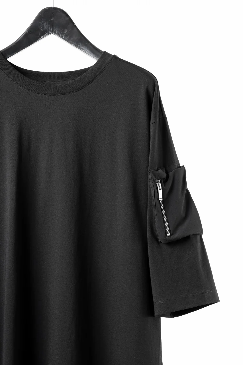 thom/krom ZIP POCKET SHORT SLEEVE TEE / COTTON JERSEY (BLACK) - Image 8