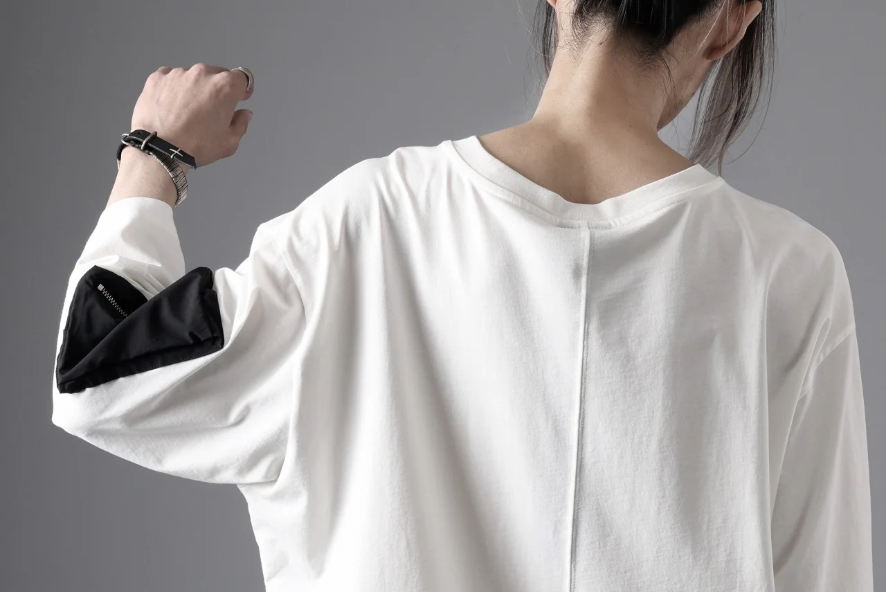 thom/krom ZIP POCKET SHORT SLEEVE TEE / COTTON JERSEY (CREAM) - Image 21