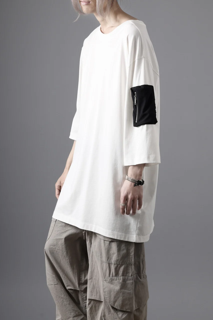 thom/krom ZIP POCKET SHORT SLEEVE TEE / COTTON JERSEY (CREAM) - Image 6