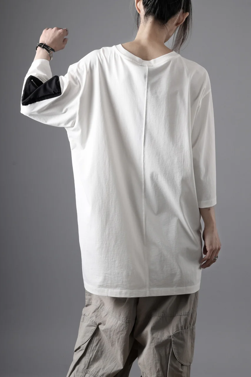 thom/krom ZIP POCKET SHORT SLEEVE TEE / COTTON JERSEY (CREAM) - Image 7
