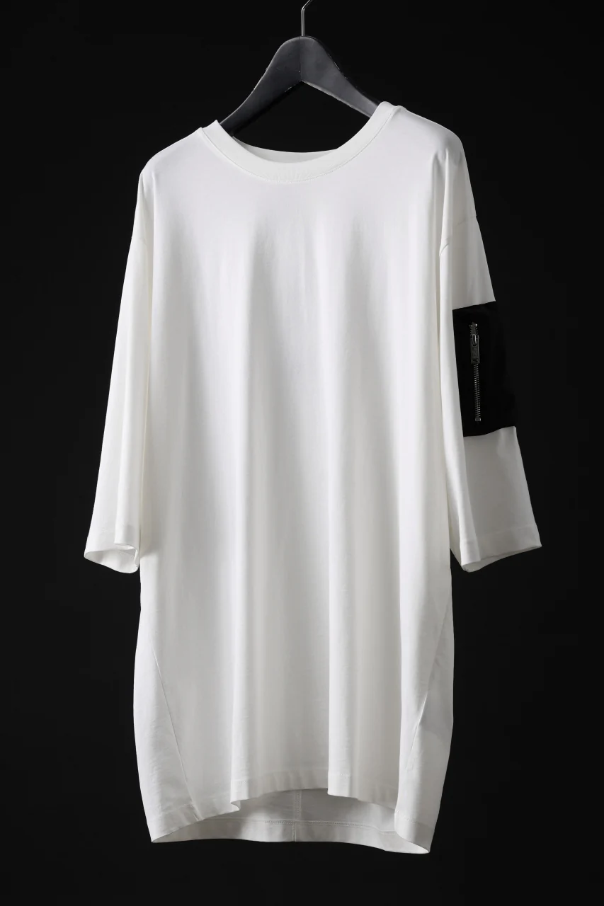 thom/krom ZIP POCKET SHORT SLEEVE TEE / COTTON JERSEY (CREAM) - Image 9