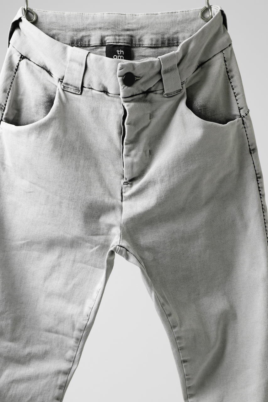 thomkrom ACID BLEACH SCAR STITCH SLIM TROUSERS / STRETCH TENCEL DENIM (LIGHT GREY) - Image 10