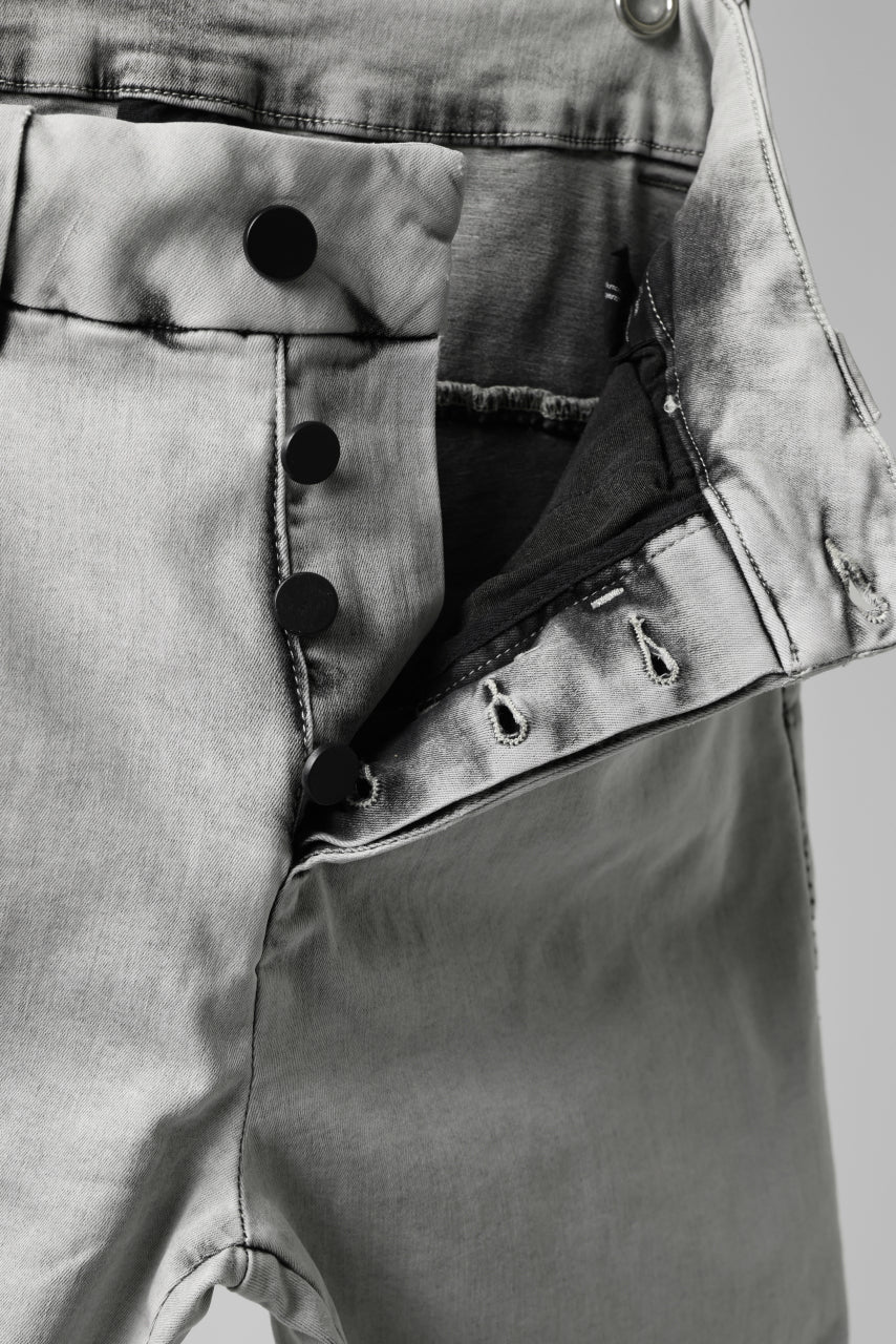 thomkrom ACID BLEACH SCAR STITCH SLIM TROUSERS / STRETCH TENCEL DENIM (LIGHT GREY) - Image 11