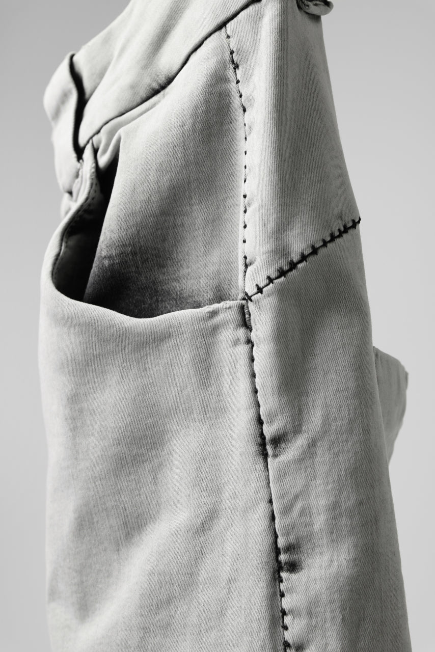 thomkrom ACID BLEACH SCAR STITCH SLIM TROUSERS / STRETCH TENCEL DENIM (LIGHT GREY) - Image 12