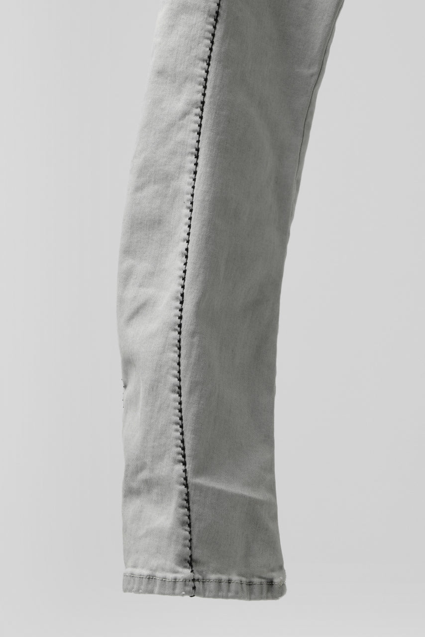 thomkrom ACID BLEACH SCAR STITCH SLIM TROUSERS / STRETCH TENCEL DENIM (LIGHT GREY) - Image 15