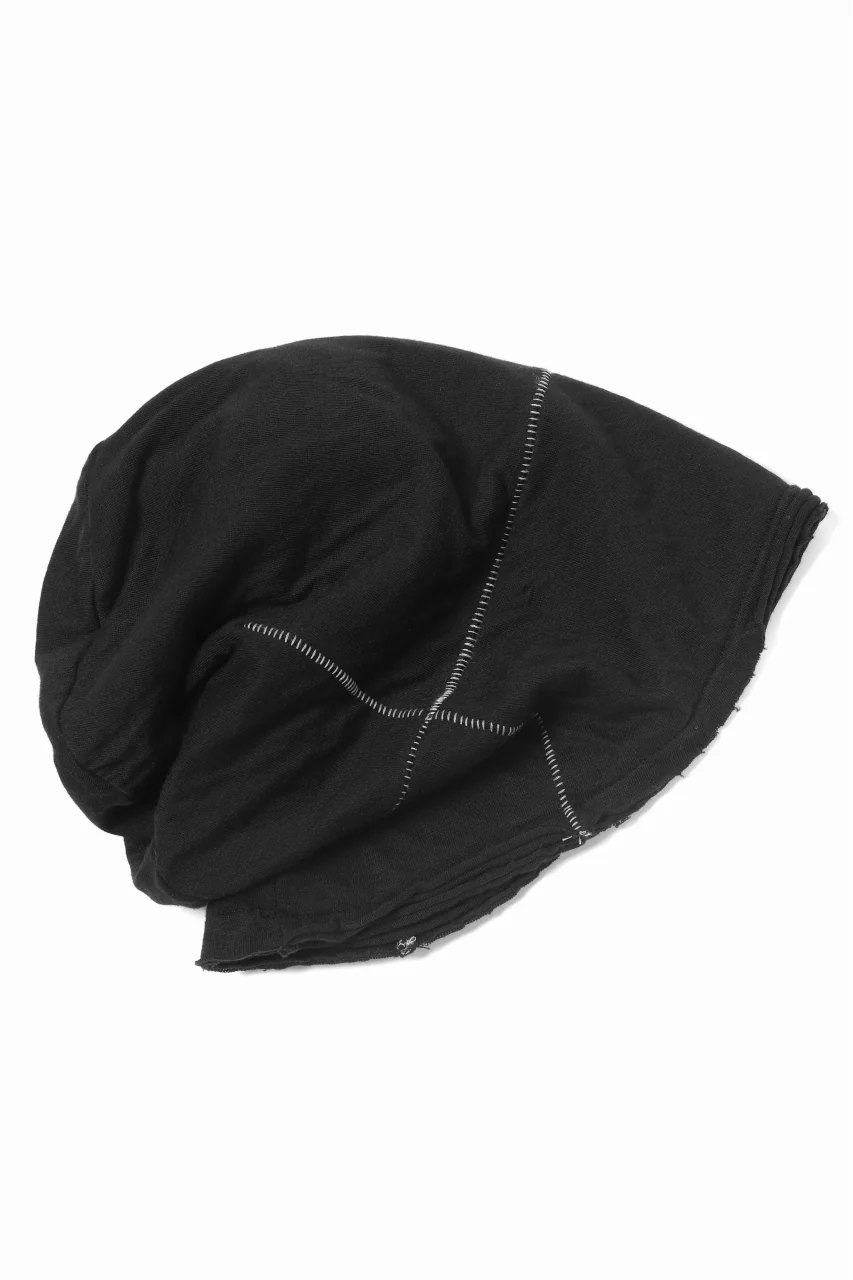 thomkrom BEANY CAP / OVERLOCK STITCHED JERSEY (BLACK) - Image 14