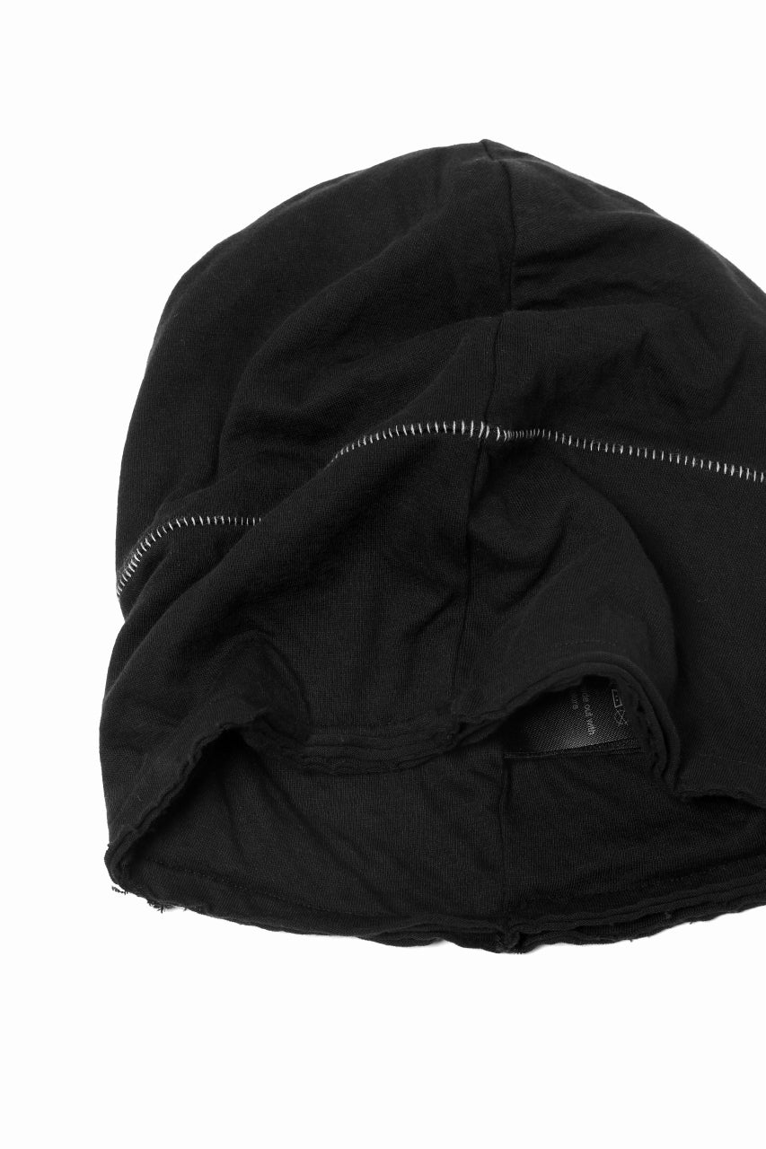 thomkrom BEANY CAP / OVERLOCK STITCHED JERSEY (BLACK) - Image 7