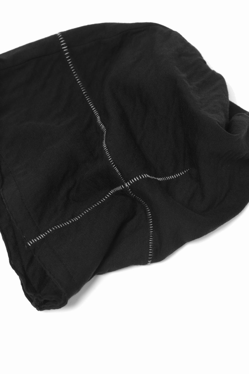 thomkrom BEANY CAP / OVERLOCK STITCHED JERSEY (BLACK) - Image 9