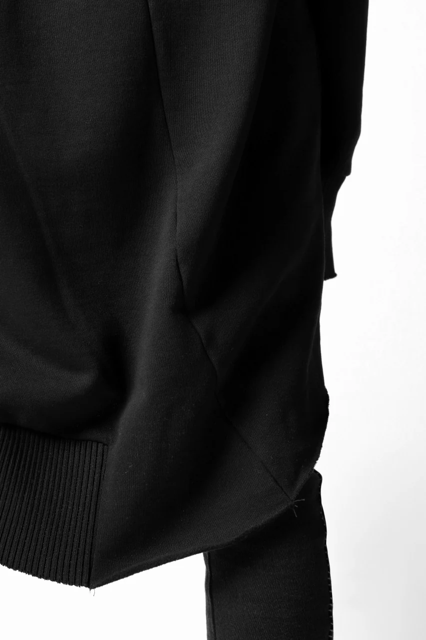 thomkrom BRUSHED BACK LONG HOODIE / FRENCH-TERRY (BLACK) - Image 10