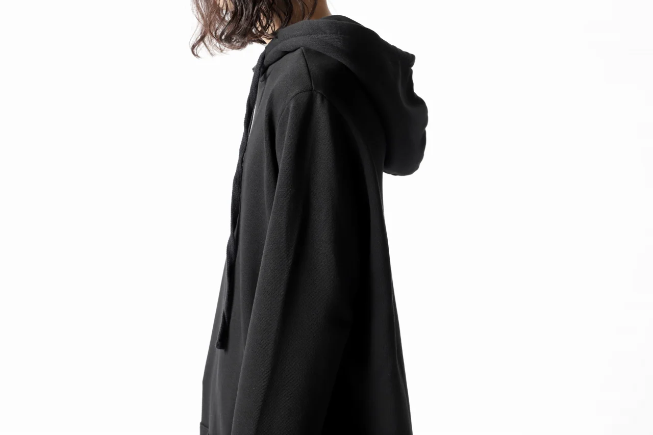 thomkrom BRUSHED BACK LONG HOODIE / FRENCH-TERRY (BLACK) - Image 14
