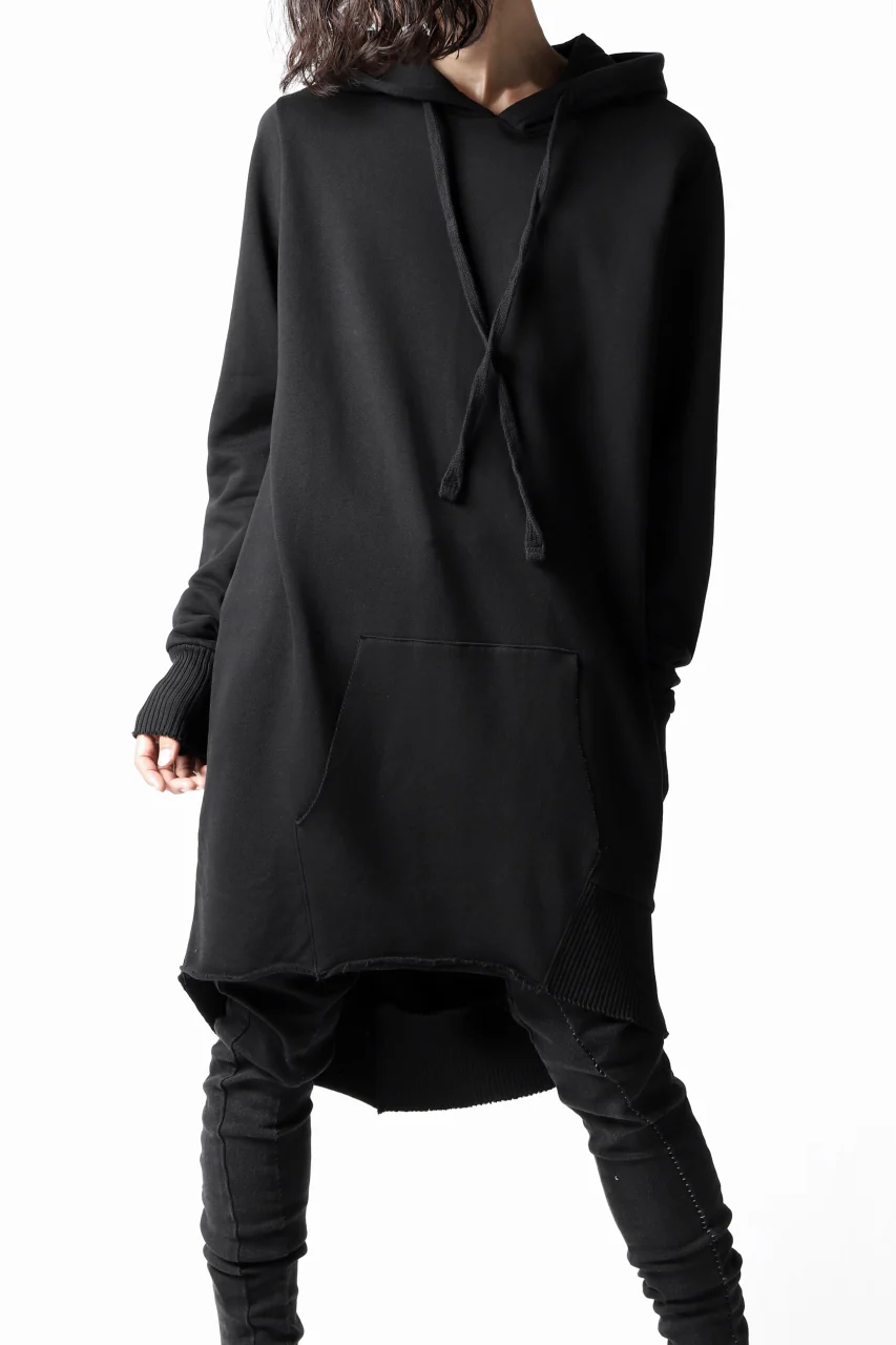 thomkrom BRUSHED BACK LONG HOODIE / FRENCH-TERRY (BLACK) - Image 16