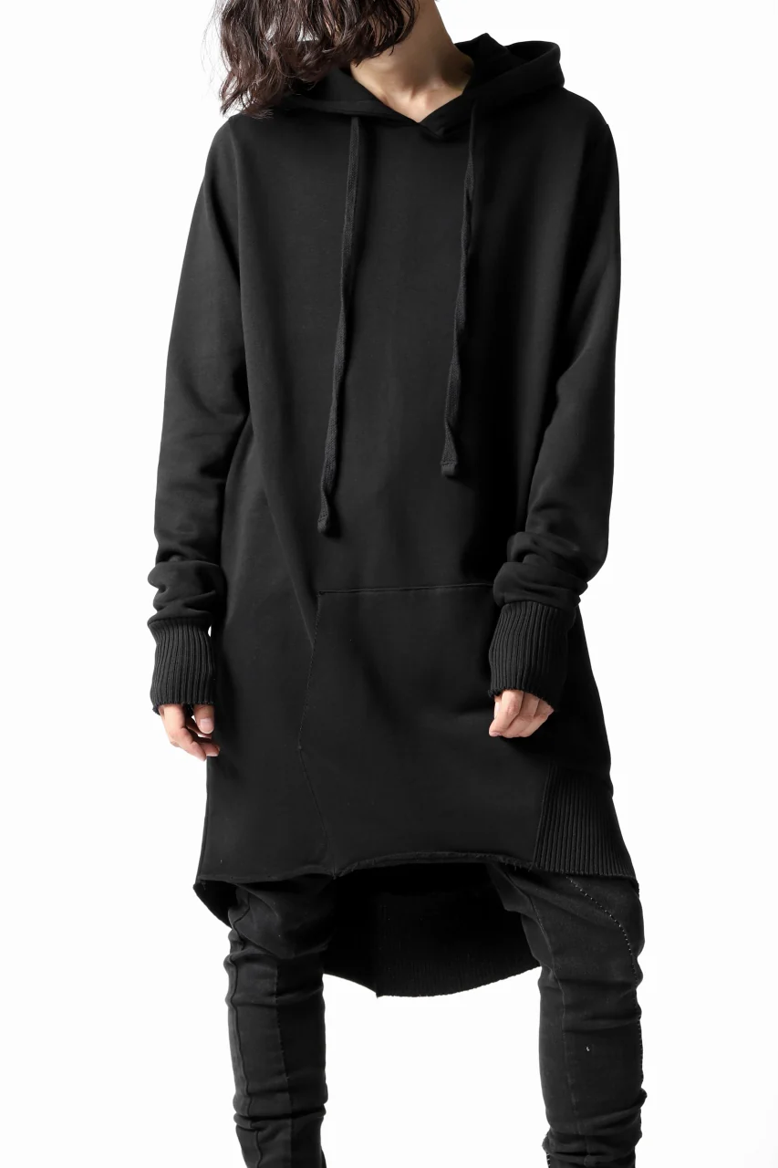 thomkrom BRUSHED BACK LONG HOODIE / FRENCH-TERRY (BLACK) - Image 18