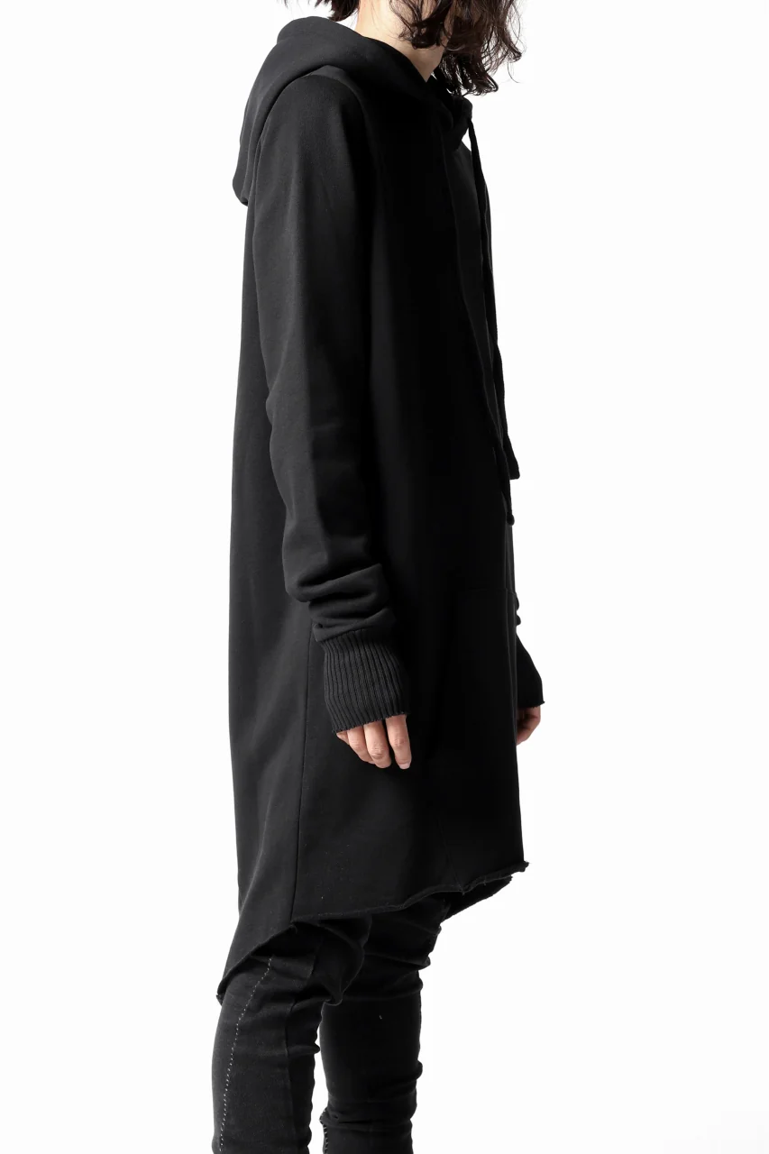 thomkrom BRUSHED BACK LONG HOODIE / FRENCH-TERRY (BLACK) - Image 4