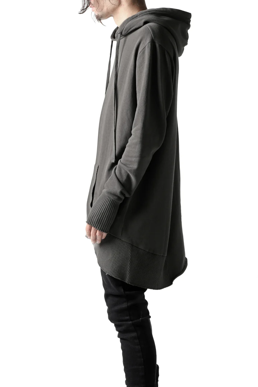 thomkrom BRUSHED BACK LONG HOODIE / FRENCH-TERRY (TAUPE) - Image 7