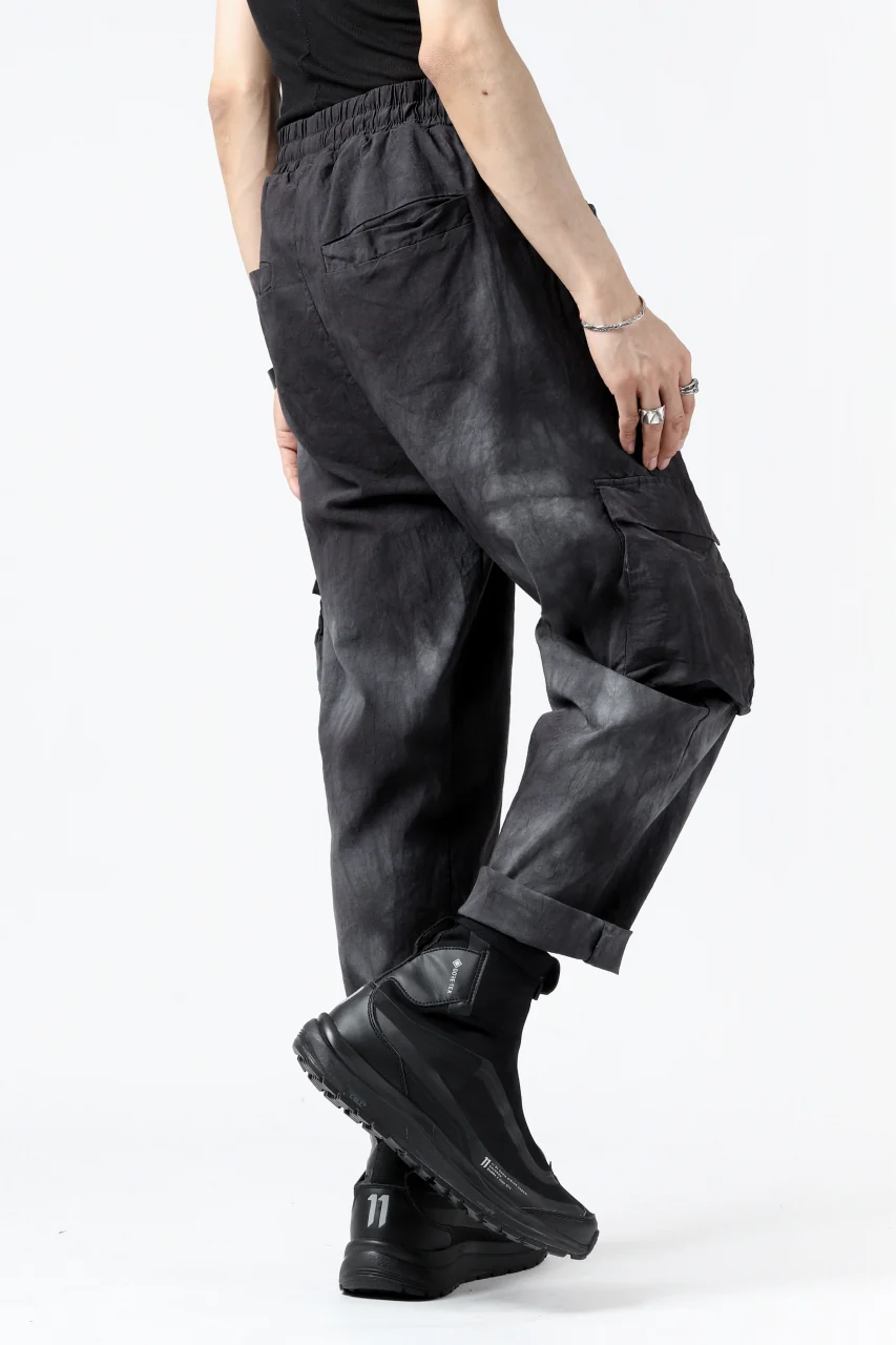 thomkrom DRAW STRINGS CARGO TROUSERS / DYEING WOVEN ELASTIC (MARBLE T109) - Image 13