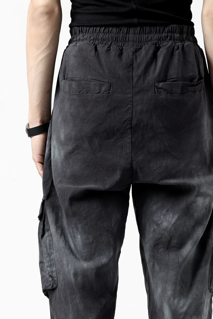 thomkrom DRAW STRINGS CARGO TROUSERS / DYEING WOVEN ELASTIC (MARBLE T109) - Image 22
