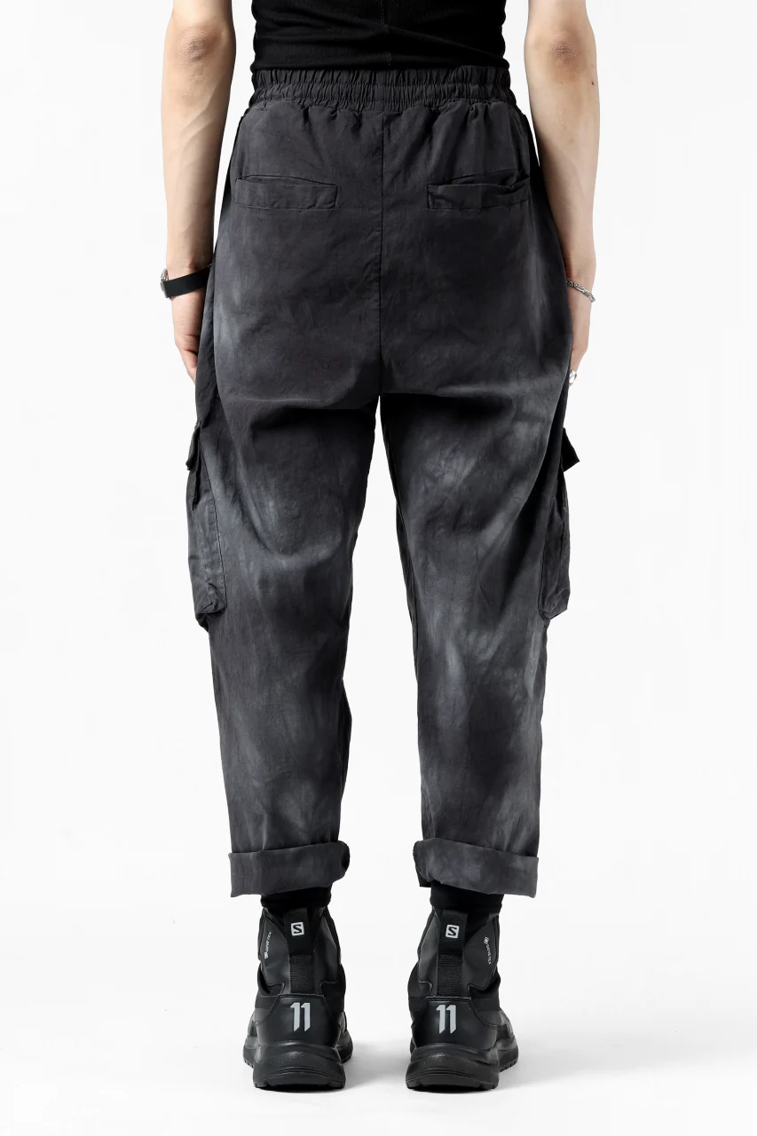 thomkrom DRAW STRINGS CARGO TROUSERS / DYEING WOVEN ELASTIC (MARBLE T109) - Image 6