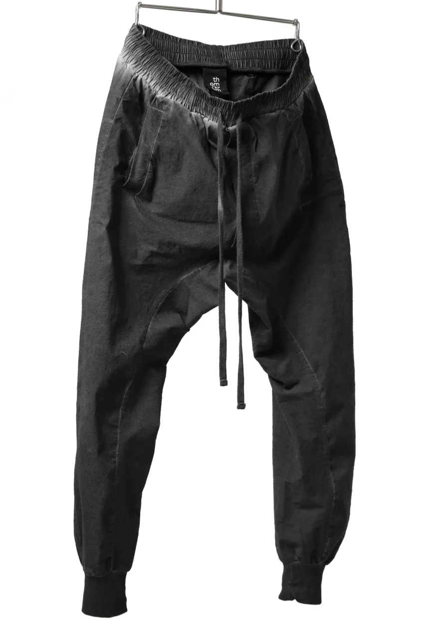 thomkrom DROP CROTCH JOGGER PANTS / DYEING ELASTIC WOVEN (BLACK OIL) - Image 2