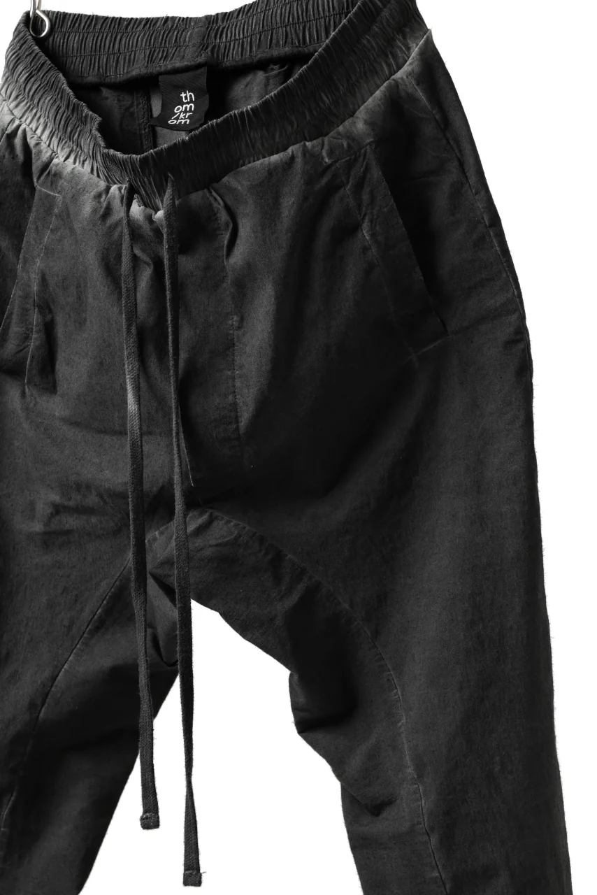 thomkrom DROP CROTCH JOGGER PANTS / DYEING ELASTIC WOVEN (BLACK OIL) - Image 7